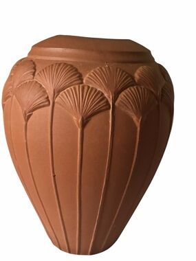Vintage Laslo Mikasa Vase Gingko Leaf Or Lotus Flower Glazed Interior